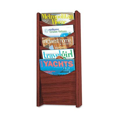 Safco&reg; Solid Wood Wall-Mount Literature Display Rack