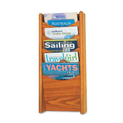 Safco&reg; Solid Wood Wall-Mount Literature Display Rack