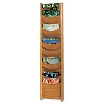 Safco&reg; Solid Wood Wall-Mount Literature Display Rack