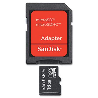 SanDisk&reg; microSDHC Memory Card with Adapter