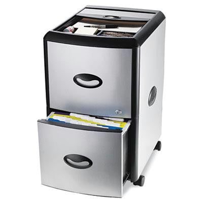 Storex Mobile Filing Cabinet with Metal Siding