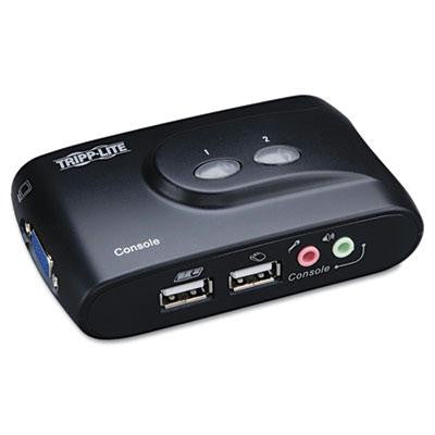 Tripp Lite 2-Port Compact USB KVM Switch with Cable Kit