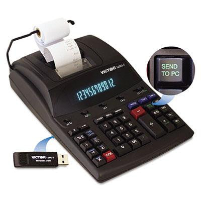 Victor&reg; 1280-7 Two-Color Printing Calculator with USB Connectivity