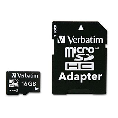 Verbatim&reg; MicroSDHC Card with Adapter